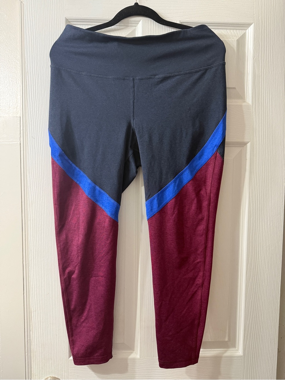 Old Navy Leggings with Burgundy and Royal Blue Panels